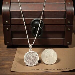 ATOCHA Shipwreck Treasure Mel Fisher coin pendant with 925 sterling silver chain